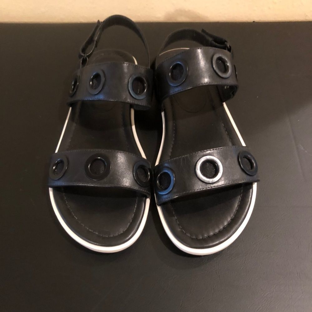 Atelje 71 Black Leather Sandals, NIB, 8